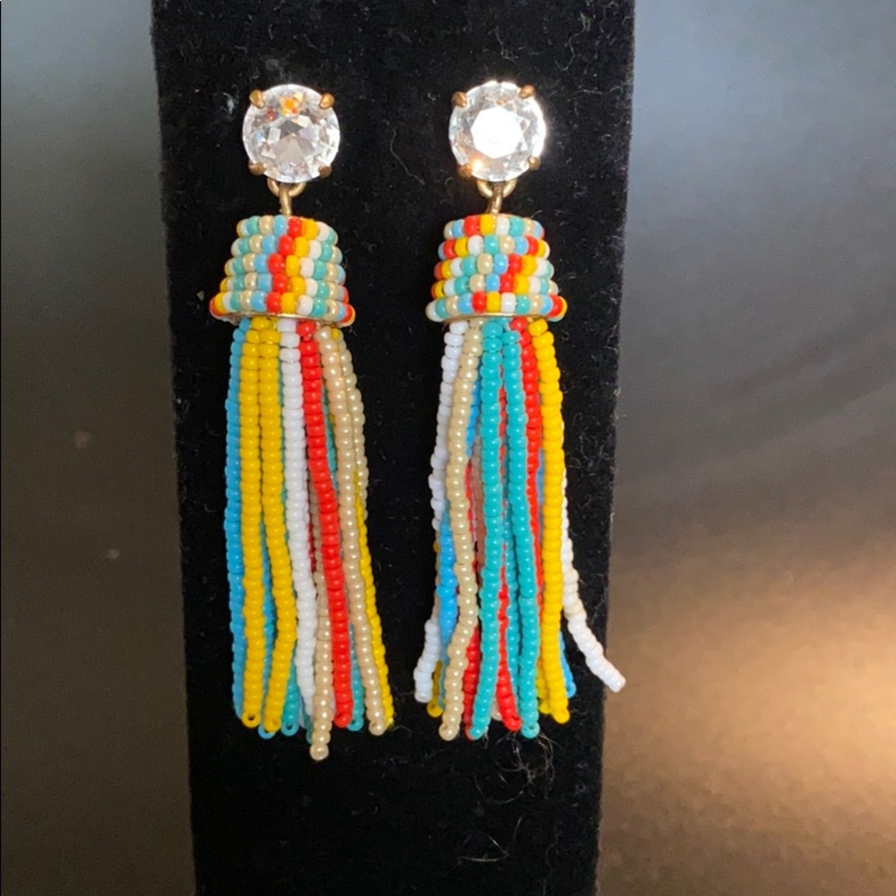 Tassel and rhinestone earrings